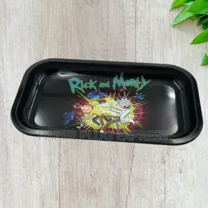 Large Rick Morty Design Metal Tray (11.5" X 7.5")