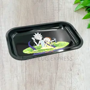 Rick Morty Themed Metal Rolling Tray – Large Sturdy