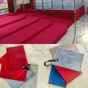 Wall to Wall Wine Red Carpets on Curved Floor Spa
