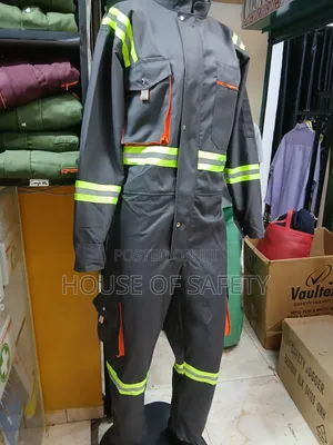 Grey Overall With Reflector in Luminous Green