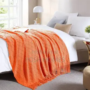 Orange High Quality Throw Blankets