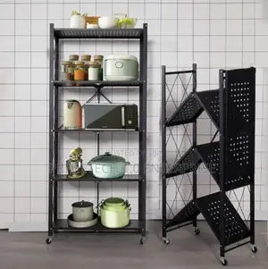 3 Layer Foldable Movable Kitchen Rack
