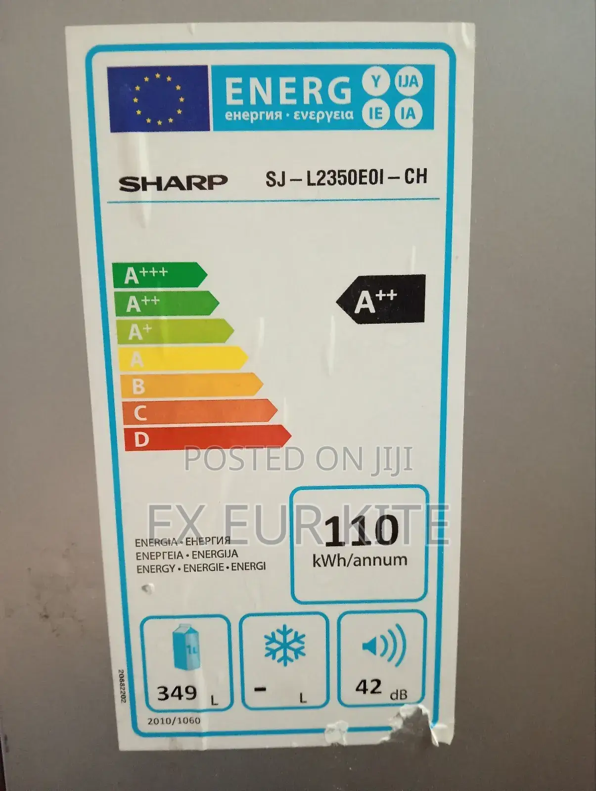 Sharp Fridge 350l With Dispenser