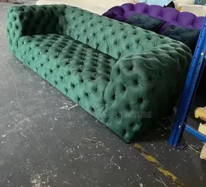 3-Seater Green Well Tufted Sofa - Payment on Delivery