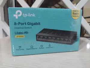 The Tp-Link Ls1008g 8-Port Gigabit Desktop Switch.