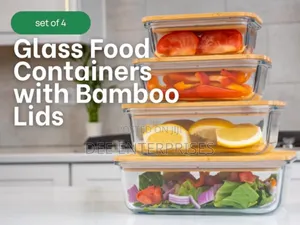 High Quality 4in1 Lock Fresh 4pc Heavy Glass Food Storage Containers