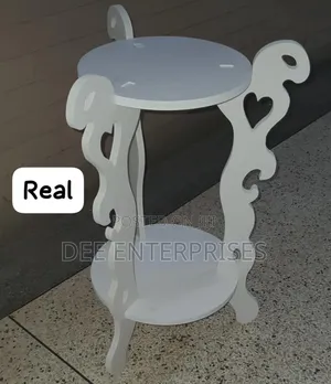 3 Legged 2 Layer White Decor Table