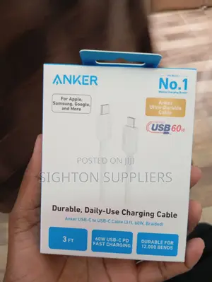 Anker 322 Usb-C to Usb-C 60w Cable (3ft) Braided