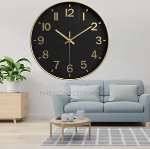 Modern Gold Black Wall Clock