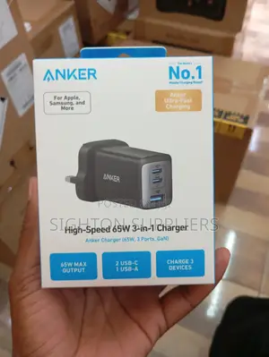 Anker Powerport Iii 3-Port 65w Pod – High Speed Usb-C Charger