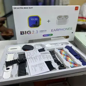 Amoled Display I20 Ultra Max Bt Calling Smartwatch 10-in-1 Set