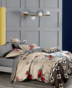 Red Floral Quality Bedding Set Non Fade