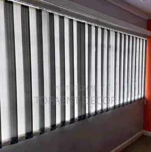 Grey And White 1:1 Rationed Vertical Office Blinds