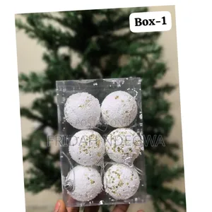 *6pc White Christmas Balls(Box-1)