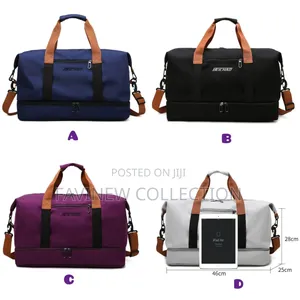 Large Capacity Travel Bag With Bottom Shoe Compartment