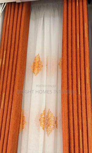 Orange Curtain With Matching Sheer