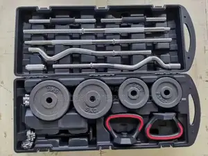 58kg Anti Rust Adjustable Dumbbell, Kettlebell And Barbell Set & Case