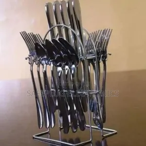 24pc Metallic Silver Cutlery Set