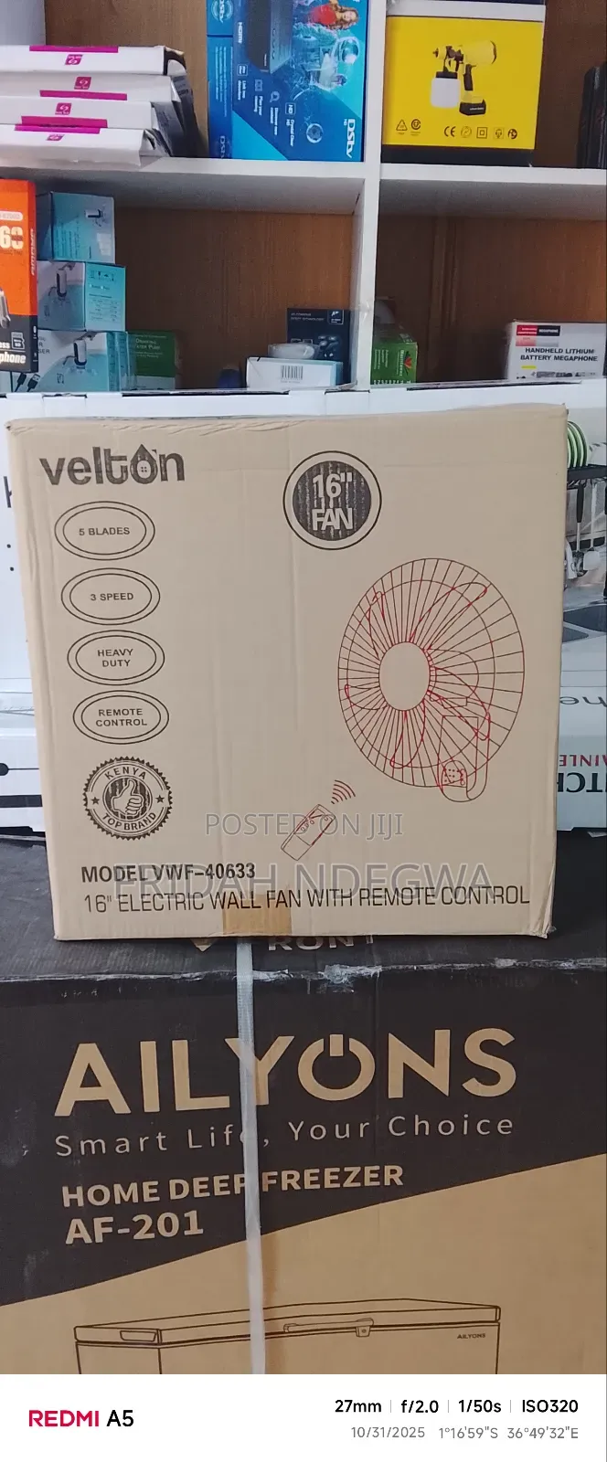 Velton Electric Wall Fan 16inches