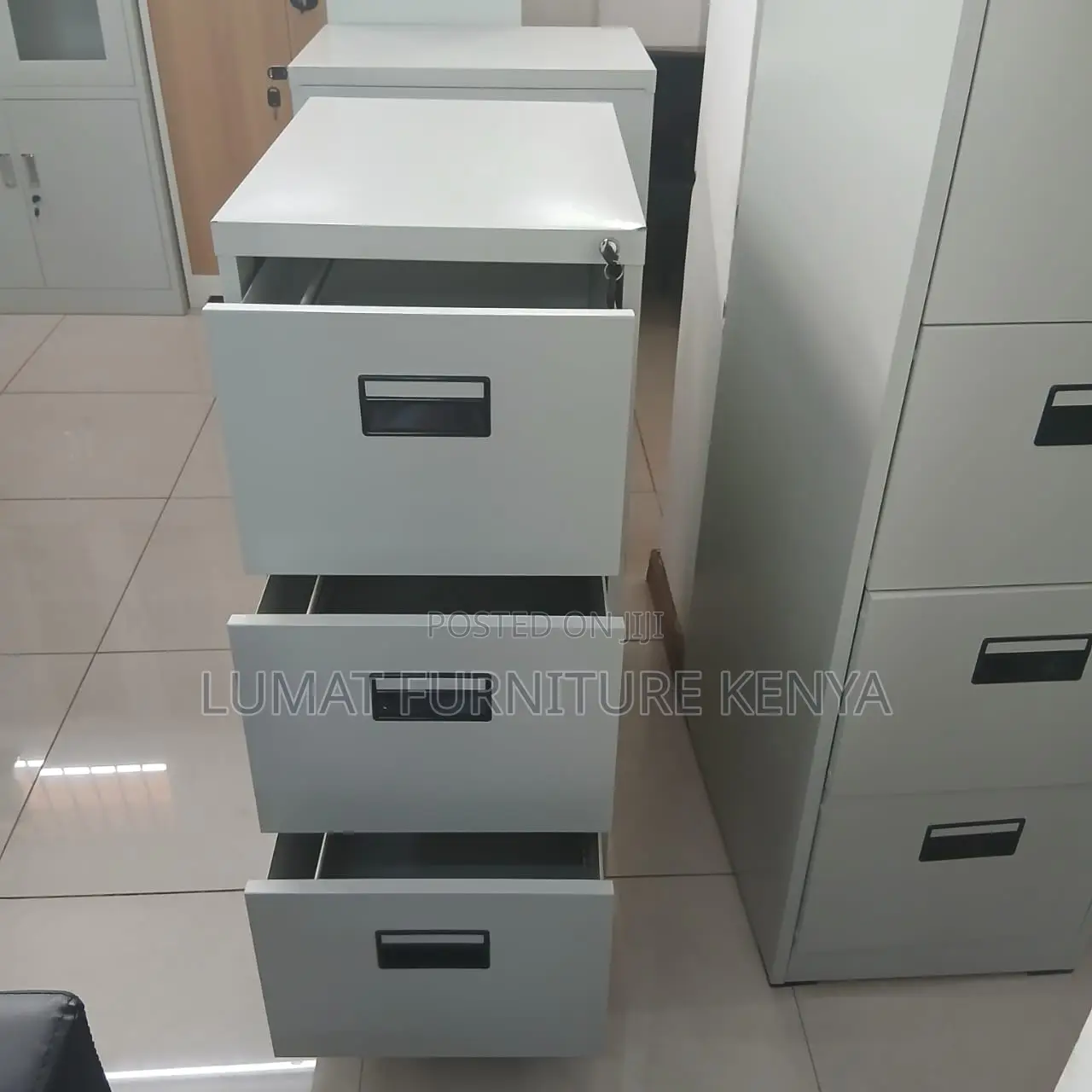 3 Drawer Metallic Office Cabinet