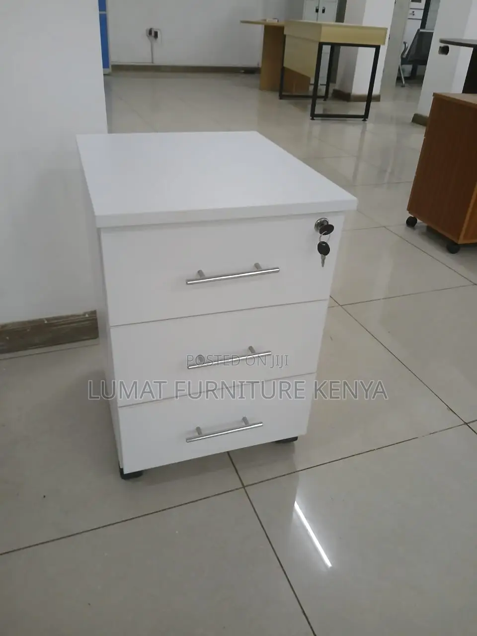 White Office Movable Pedestal