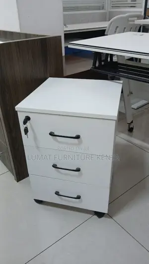 White Office Movable Pedestal