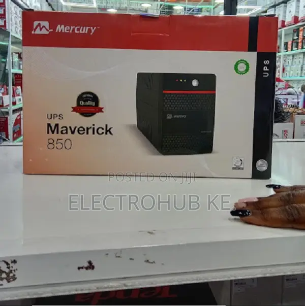 New 850va Mercury Ups 2x Universal Socket 510w