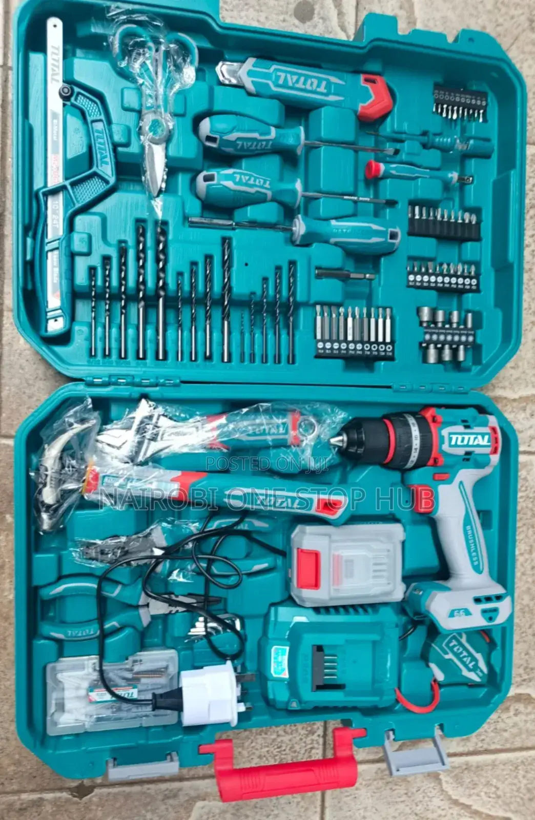Total 165 Piece Cordless Drill and Tool Kit