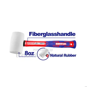 Rubber Mallet Hammer White Head Emtop Rubber Mallets 8oz / 225 Grams