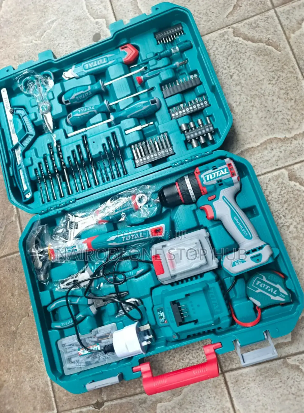 Total Professional Brushless Cordless Drill Combo Set
