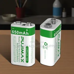 Pujimax 9v 650mah Li-Ion Battery for Microphones and Security Scanners