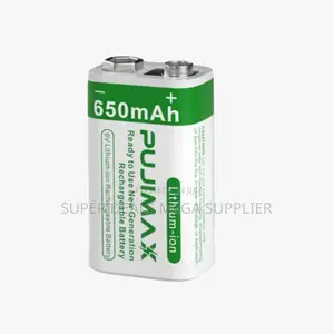 Pujimax 9v 650mah Li-Ion Rechargeable Battery for Electronic Devices