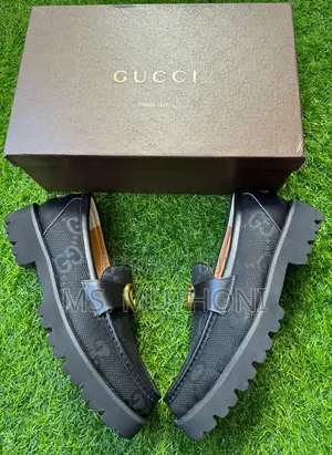 Boxed High End Black Gucci Thick Sole Size 40-45