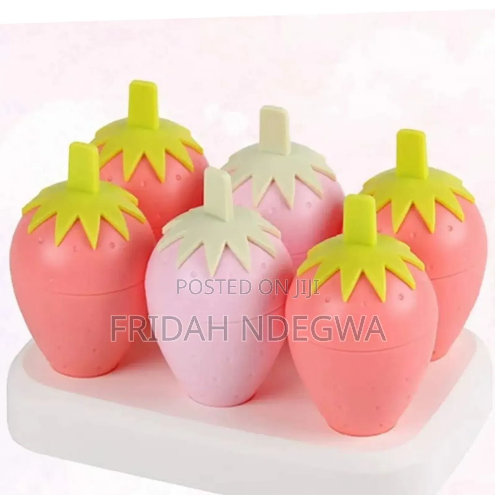 6 Grids Strawberry Ice Cream Popsicle Mold