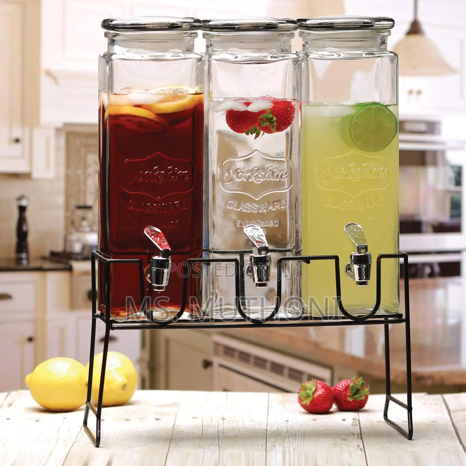 2.2l Each Capacity Juice/Drink Dispenser With Metallic Stand