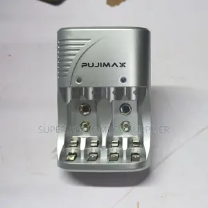 Pujimax Aa Aaa 9v Battery Charger 4 Slot Fast Rechargeable Power Unit