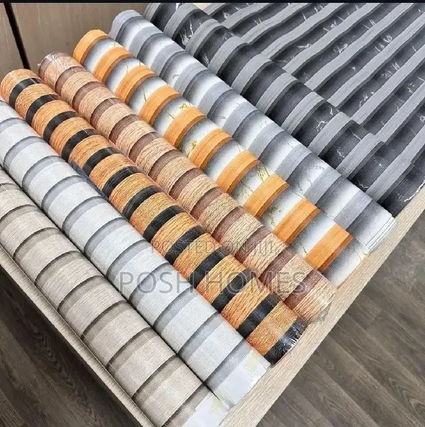 Decorative Fluted Grey and Brown Wallpapers