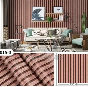 Brown Fluted Quality Self-Adhesive Wallpapers
