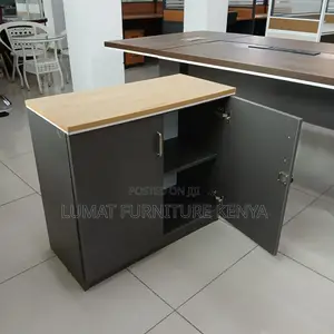 Slate Gray Wooden Office Credenza