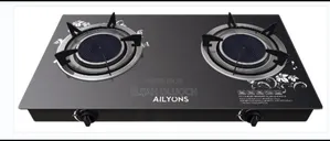 Ailyons 2 Burner Glass Top Gas Cooker Infrared Double Burner