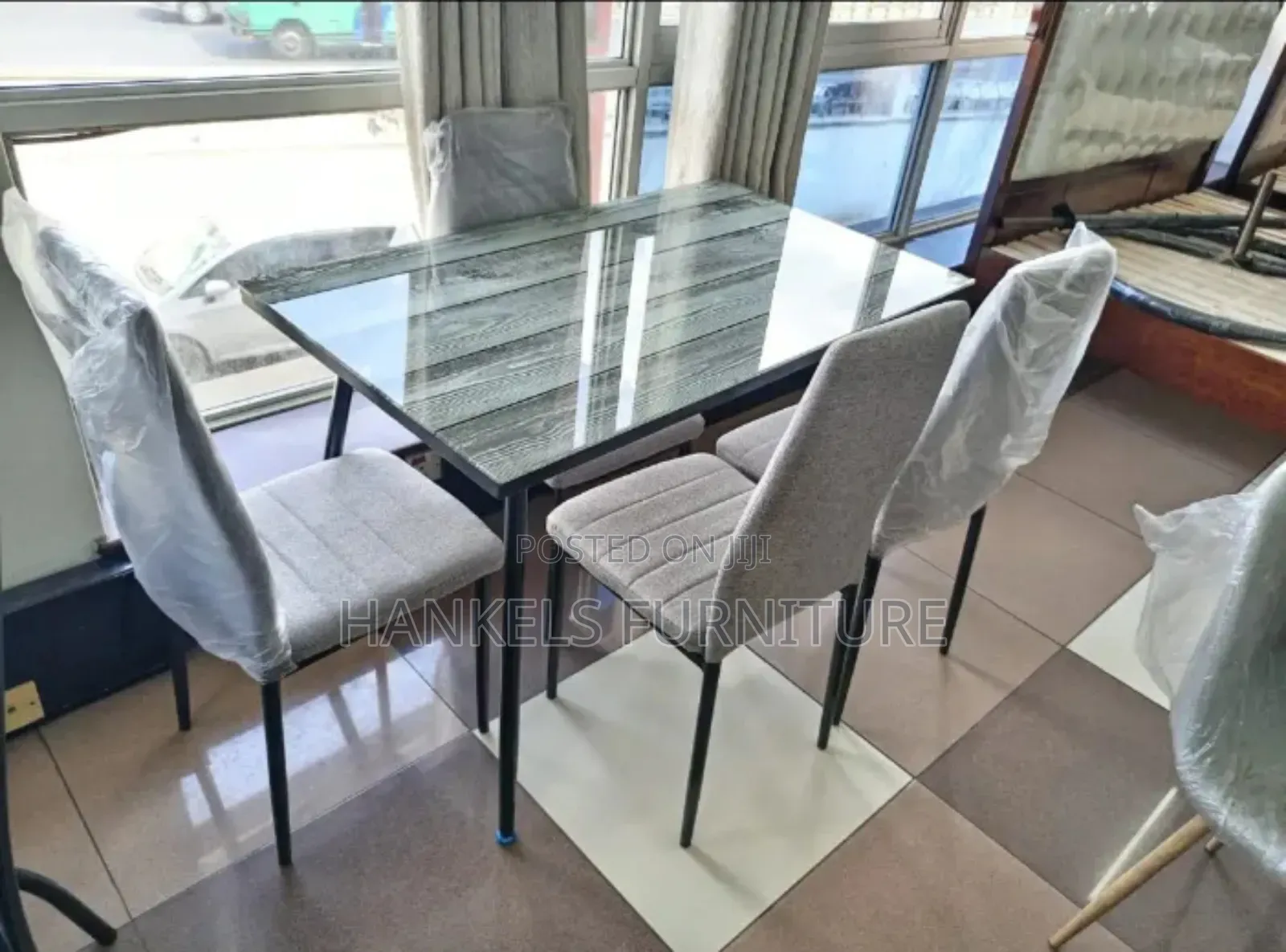 Elegant Glass Top Dining Table