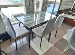 Elegant Glass Top Dining Table