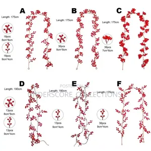 Code a to F *Artificial Red Berry Plants Christmas Garland*