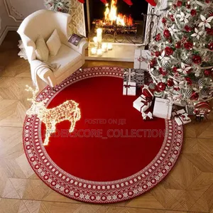 Circular New Year and Christmas Atmosphere Mat