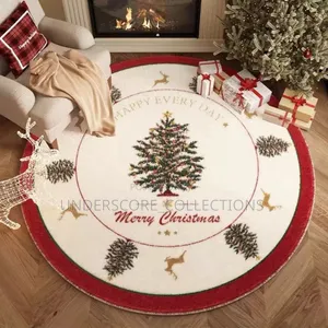 Circular New Year and Christmas Atmosphere Mat