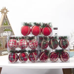 *3pcs/ 8cm Christmas Decoration Pendant Pine Cloth Art