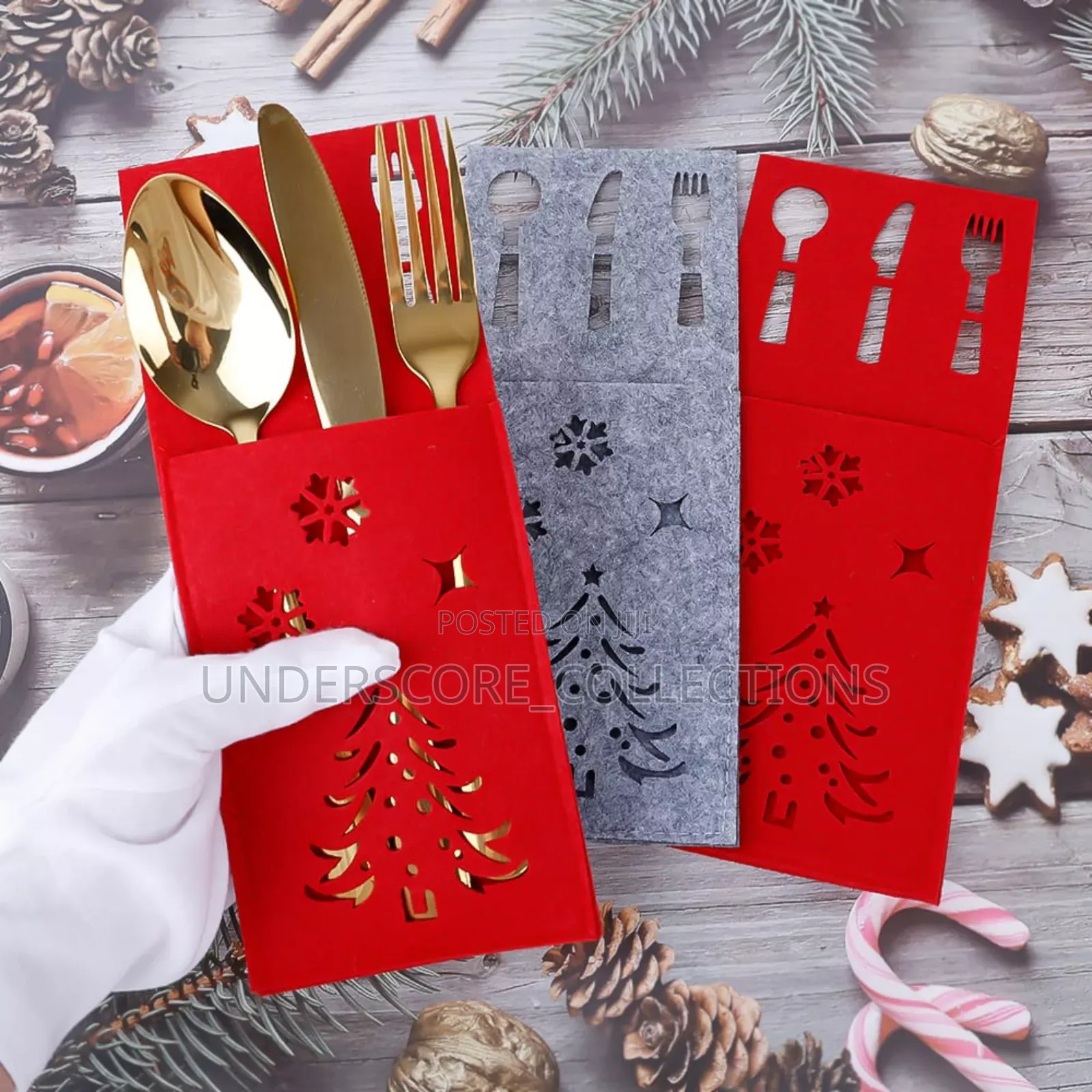 *Xmas Fork Knife Storage Organizer Dinnerware Cover*