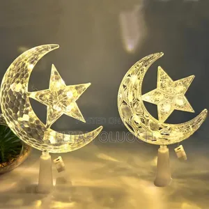 Christmas Tree Top Moon With Led Lights Lamp