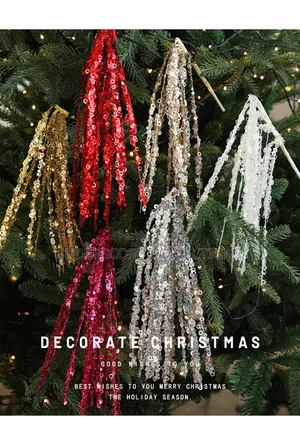 *60cm Glitter Twig Ornaments Branches for Christmas