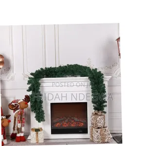 *Christmas Green Pine Needle Wreath Front Door Christmas Garland